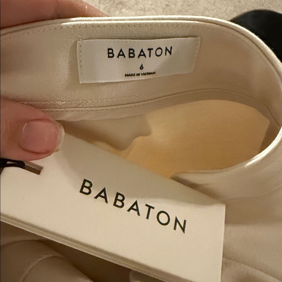 NWT ARITZIA BABATON Leona Wrap High Waisted Cream Pencil Midi Skirt Classic 6 - Picture 3 of 6